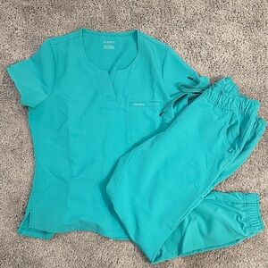 Jaanuu Women's Teal Scrub Set